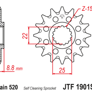 JT - Pinion MX (fata) JTF1901SC