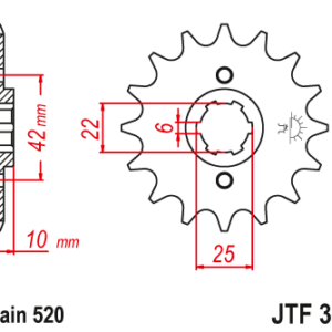 JT - Pinion (fata) JTF306