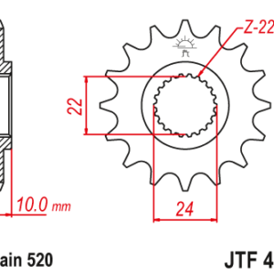 JT - Pinion (fata) JTF402RB (garnitura cauciuc)