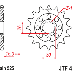 JT - Pinion (fata) JTF404RB (garnitura cauciuc)