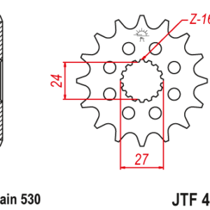 JT - Pinion (fata) JTF423RB (garnitura cauciuc)