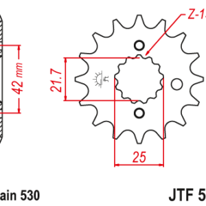JT - Pinion (fata) JTF513RB (garnitura cauciuc)