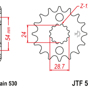 JT - Pinion (fata) JTF517RB (garnitura cauciuc)