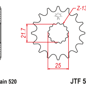 JT - Pinion (fata) JTF565RB (garnitura cauciuc)