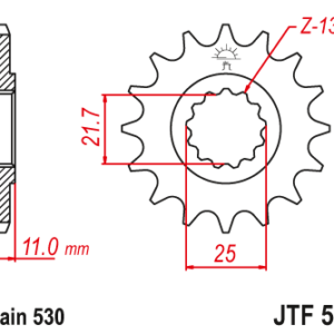 JT - Pinion (fata) JTF580RB (garnitura cauciuc)
