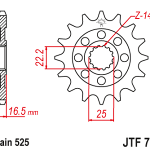JT - Pinion (fata) JTF741RB (garnitura cauciuc)